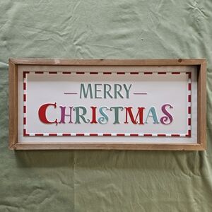 NEW Ashland Merry Christmas Sign‎ Red and Green Candy Cane Accents Wall Decor
